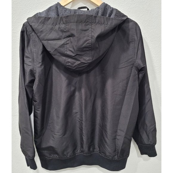 The Childrens Place Black Hooded Full Zip Windbreaker Rain Jacket Size XXL 16 - Picture 5 of 8